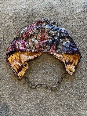 NWOT Multicolored Rave Hood with Chain